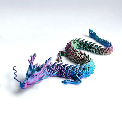 3D Printed Luminous Chinese Loong Flexible Dragon Figurine Home Decoration Gifts