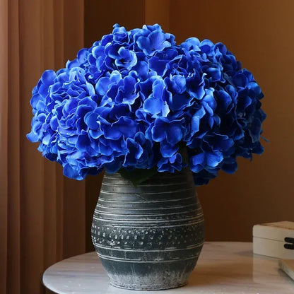 Artificial Hydrangea Silk Flower Bouquet, Pack of 5, Multi-Colour Choices, Ideal for Weddings, Home Décor, Indoor Table Decoration, Anniversary, Party Centrepiece
