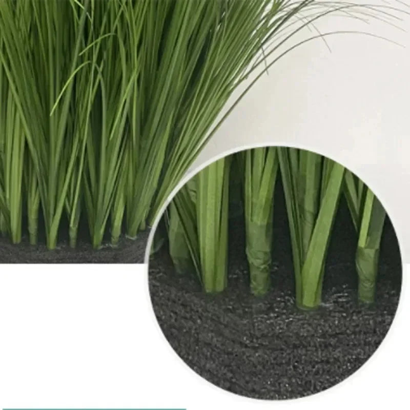 artificial green grass bush set - pvc material, 10 piece decorative faux reeds for home, outdoor, and exhibition use, perfect for floor display and simulated grasslands