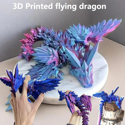 1 PC 3D Printed Dragon Crystal Flying Dragon Wing Movable Ornament 20cm/45cm