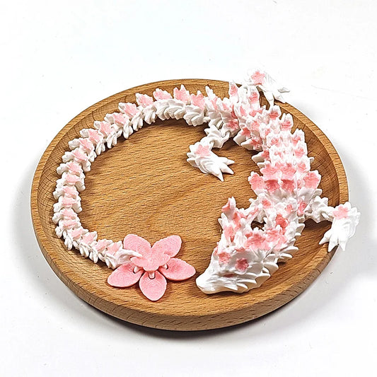 3D Printed Crystal Dragon Fidget Toy Cherry Blossom Decor Gift for Boys 2025