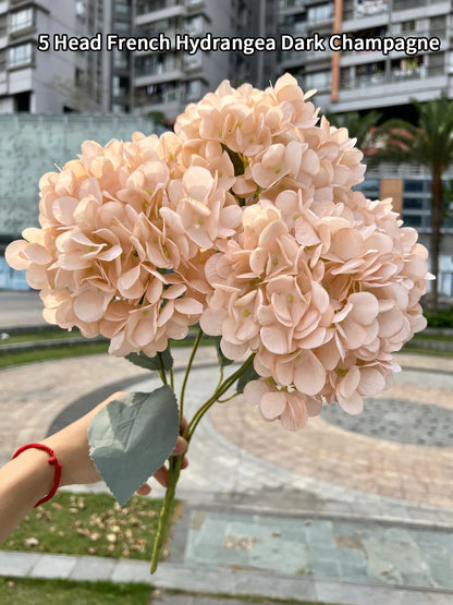 Silk Hydrangea Bouquet Artificial Flowers for Wedding, Home Decor, DIY Floral Arrangement, Bridal Baby Shower, Indoor Party Decoration, Large Size