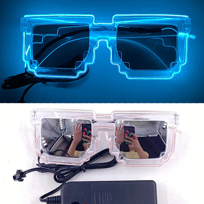 Funny Light Up Glasses Luminous LED Mosaic Glasses for Men and Women - Halloween Party Supplies, Glowing Neon Gafas for Festive Celebrations