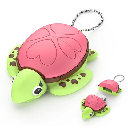 Cartoon Sea Turtle USB Flash Drive 256GB 128GB 64GB Memory Stick for Kids and Novelty Collectors - Fun Animal Shaped Pen Drive for Data Storage, Gift Idea