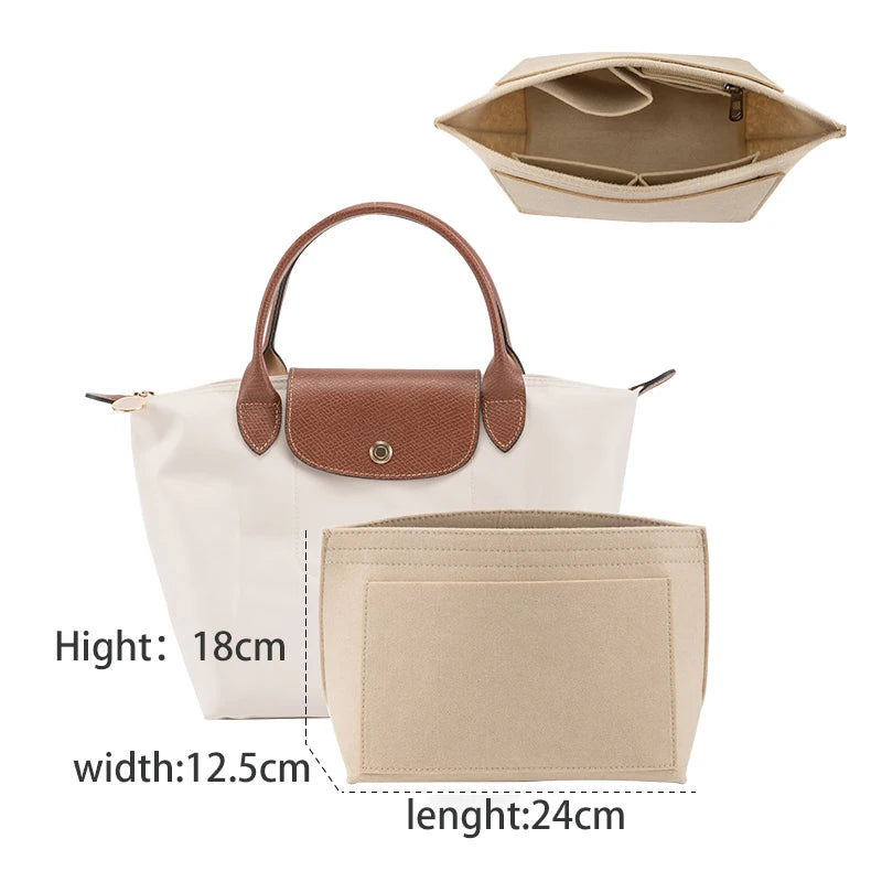 havredeluxe felt bag purse organizer for longchamp medium tote bag insert liner makeup storage travel handbag inner bag