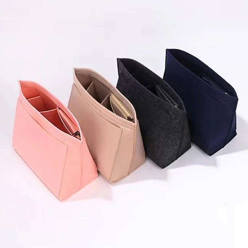 b0c39r3d12 make up organizer felt insert bag for women handbag travel inner purse portable cosmetic bags fit various brand bags