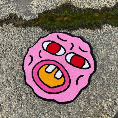 Cherry Bomb Anti-Slip Imitation Cashmere Rugs Plush Home Door Mat Smiley Pattern Printing Custom Living Room Decor