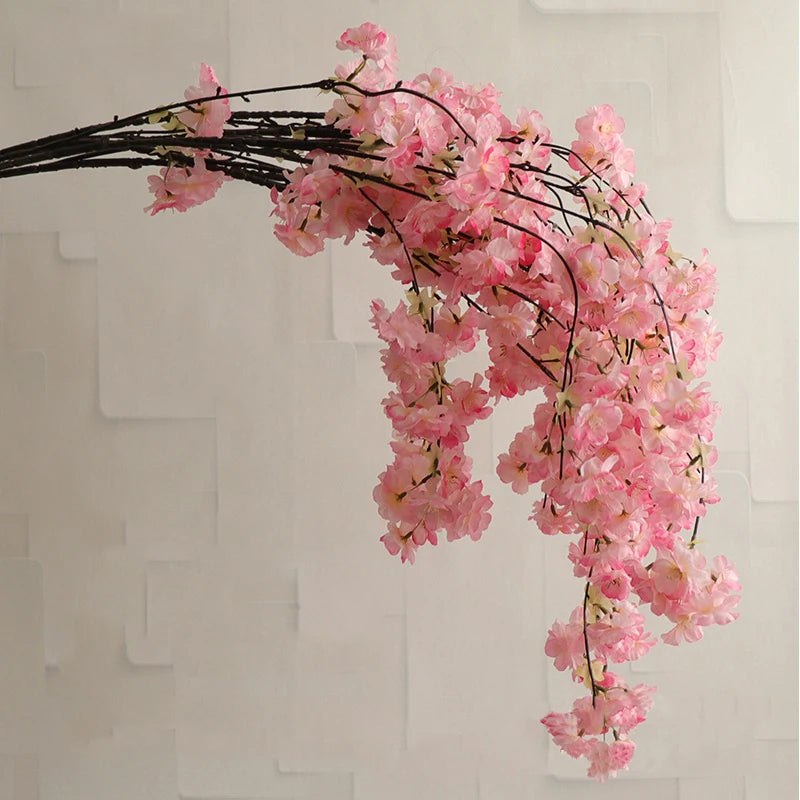 artificial cherry blossom branch, 80cm, silk cloth flowers for weddings, birthdays, parties, home and office decoration, indoor flower arrangement accessory