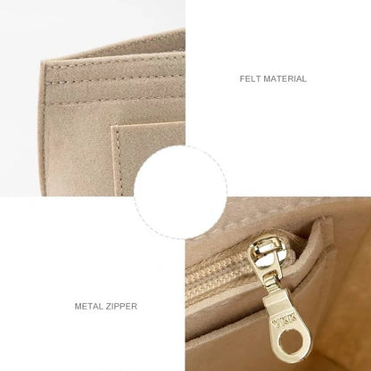 B0C39R3D12 Make up Organizer Felt Insert Bag for Women Handbag Travel Inner Purse Portable Cosmetic Bags fit Various Brand Bags