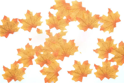 Pack of 50 or 100 Silk Artificial Maple Leaves for Seasonal Decor, Weddings, Christmas, Halloween, and DIY Crafts, Ideal for Indoor and Outdoor Home Decoration