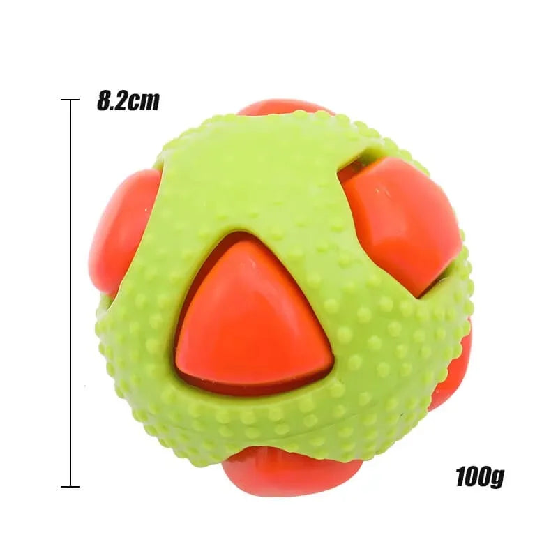 interactive rubber dog toy ball for small medium dogs, squeaky sound, bite resistant, boredom relief, chewing and fetch play, safe rubber design, durable and fun