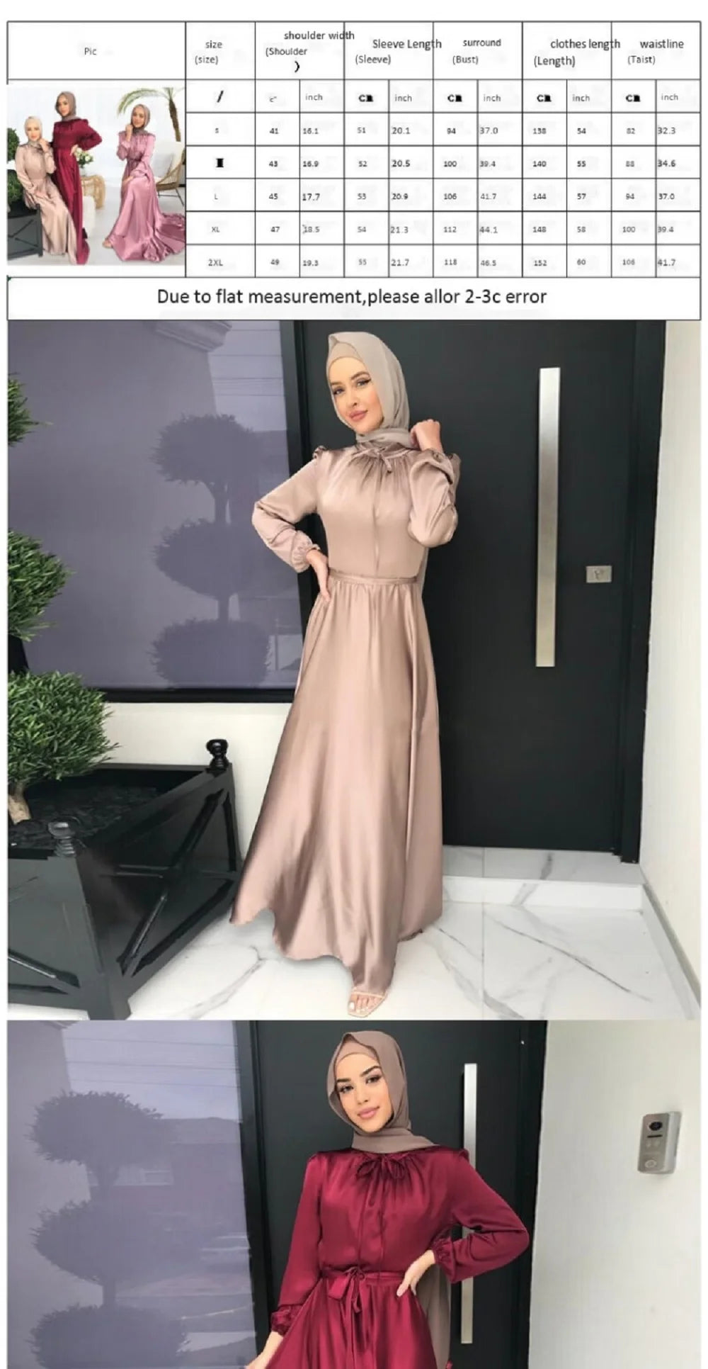 muslim women abaya dubai luxury dress evening long satin robe - elegant modest wear for special occasions, comfortable fit, available in multiple colors and sizes s to xxl