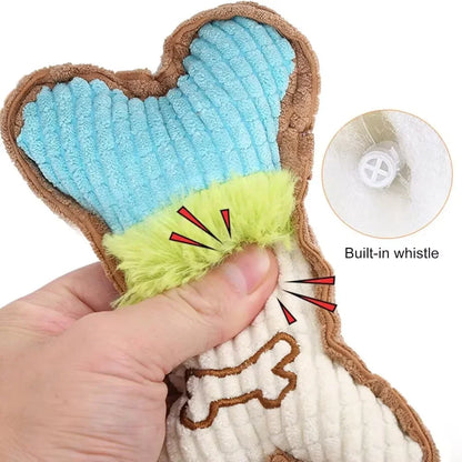 Squeaky Plush Bone Chew Toy for Puppies & Small Dogs – Soft Fleece, Lightweight, Safe for Teething, Indoor Outdoor Fun, Interactive & Gift-Ready Entertainment