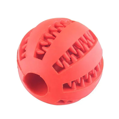 Interactive Rubber Dog Toy Ball - Non-Toxic, Bite & Chew Resistant - Cleans Teeth, Dispenses Treats - Durable Training & Play Accessory for Small Dogs