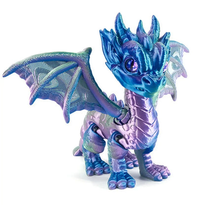High Quality 3D Printed Small Flying Dragon Movable Figure for Desk Decor