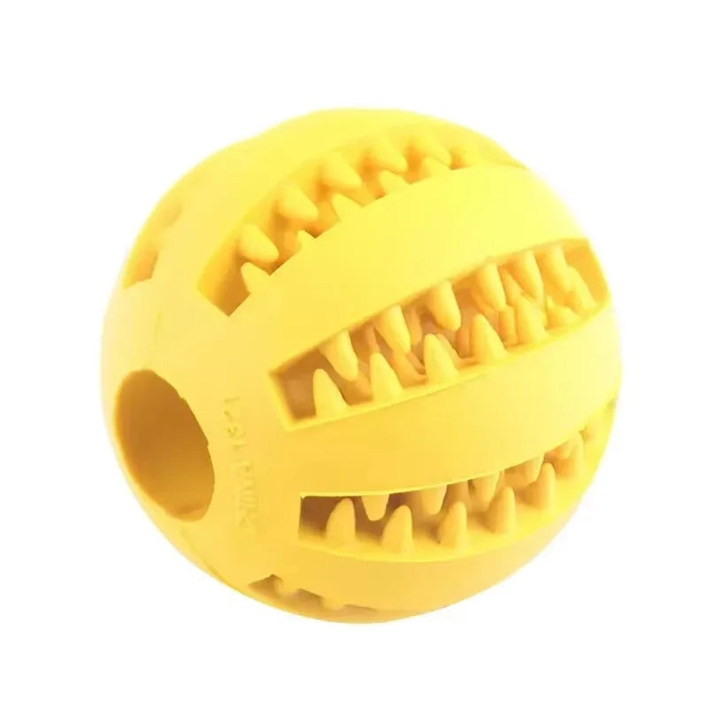 interactive rubber dog toy ball - non-toxic, bite & chew resistant - cleans teeth, dispenses treats - durable training & play accessory for small dogs