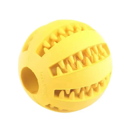 Interactive Rubber Dog Toy Ball - Non-Toxic, Bite & Chew Resistant - Cleans Teeth, Dispenses Treats - Durable Training & Play Accessory for Small Dogs