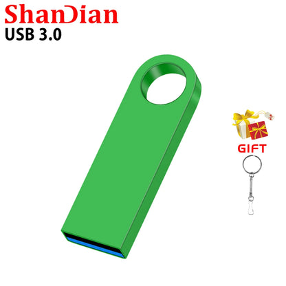 USB 3.0 High Speed Metal Flash Drive 128GB 64GB 32GB 16GB Portable Memory Stick Key Chain for Data Storage and Backup