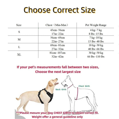 No Pull Dog Harness for Large Dogs Heavy Duty Reflective Easy Control Handle