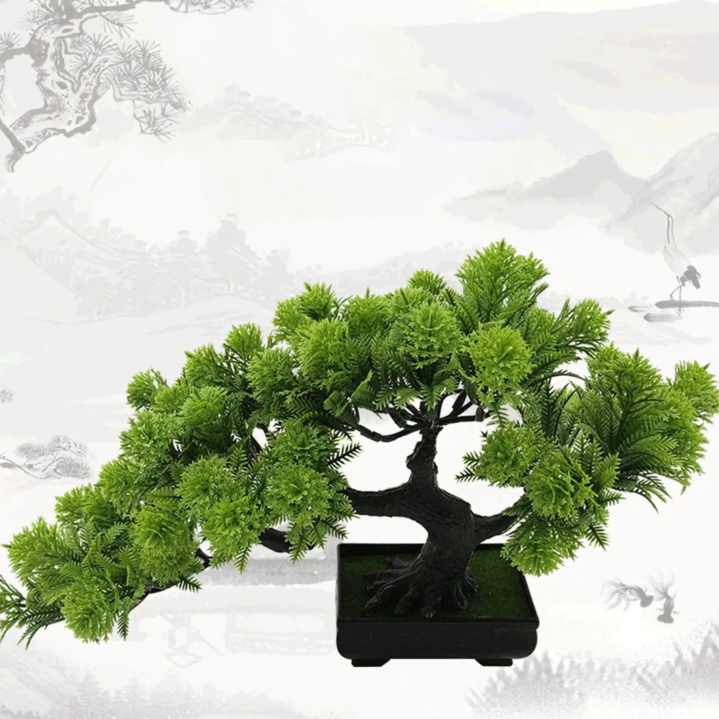 artificial bonsai tree plastic potted plant, desktop ornament for living room, office, bookshelf & windowsill decor, indoor tabletop display, home & farmhouse decoration