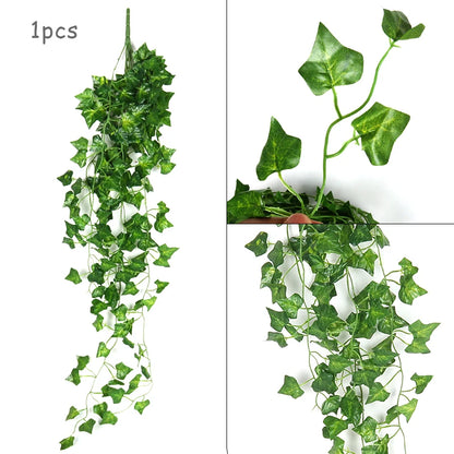 90cm Artificial Ivy Vine Garland, Green Leaf Creeper for Wall Hanging, Home Garden Decor, Wedding Party Display, Outdoor Plastic Plant, 1pc