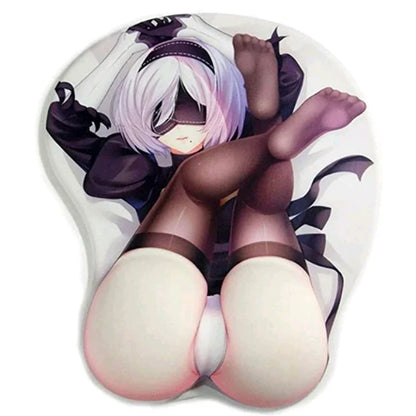 B0CBX2J72G 3D Nier Mouse Pad Anime 18+ Sexy Girl Cute 2B 3D Hip Soft Pads with Wrist Rest Gaming Mousepad Mat Non-slip for LOLCSGO 26*22