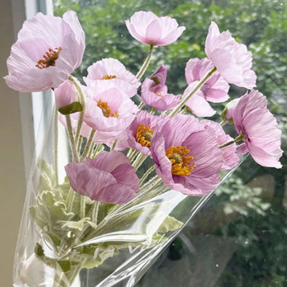 Artificial Poppy Silk Flowers for Wedding, Home or Party Decor - Lifelike, Vibrant, Allergy-Free, Eco-Friendly, Flexible Stems, Long-Lasting Floral Arrangement
