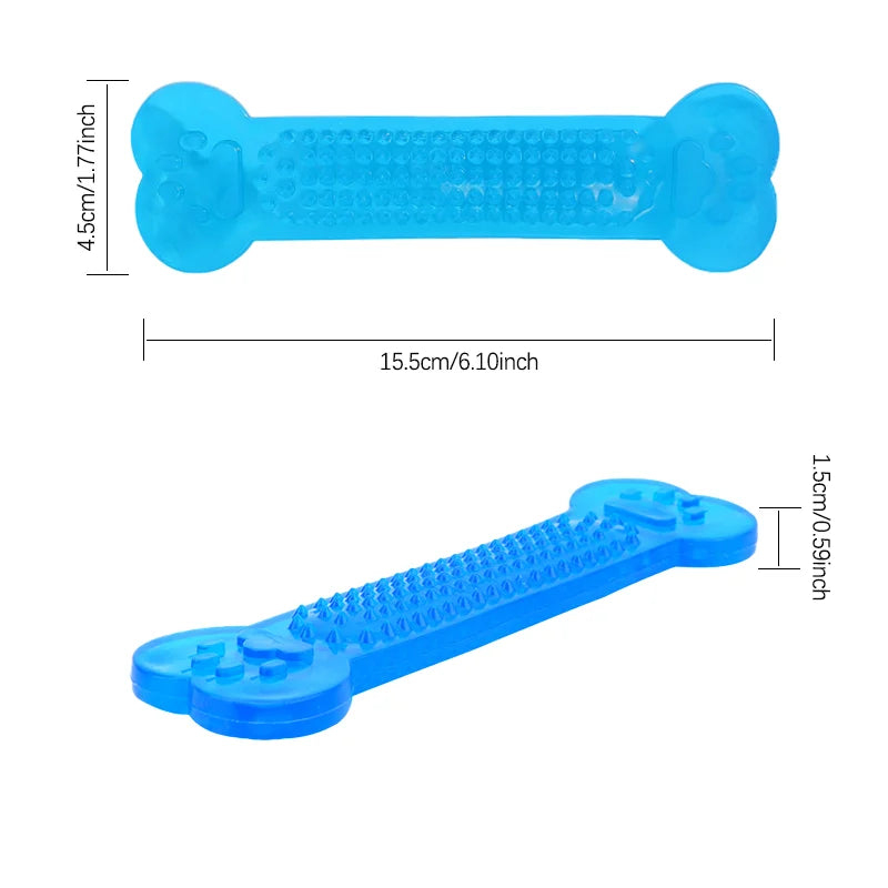dog chew bone tpr & pvc non-toxic material for dental health, cooling relief, ideal for heavy chewers, teeth cleaning, gum massage, long-lasting pet toy for all sizes