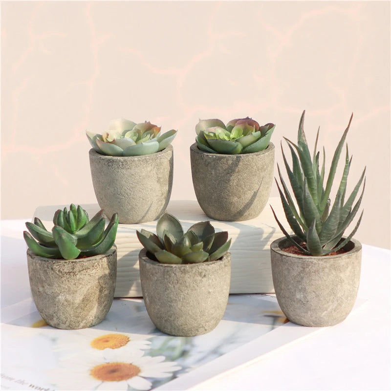 mini artificial aloe bonsai plant in plastic pot - fake floral ornament for office table, home decor, garden display, exhibition or outdoor use, 1 piece
