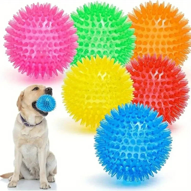 interactive squeaky dog toy balls 3-pack - durable rubber, bpa-free, teeth cleaning, training aid - ideal for small/medium dogs, fun play & oral health, vibrant colours