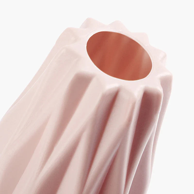 21cm modern flower vase, white pink green plastic, nordic style home decor, ideal for living room and small flower arrangements, minimalist ornament, shatter-resistant