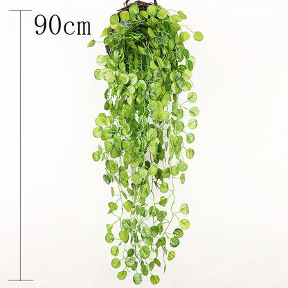 Artificial Ivy Garland Rattan Vine - Home, Bridal Shower, Outdoor Decor - 2.1M/2.3M Length, Hanging Fake Foliage, Greenery Creeper, Leaf Wreath for Exhibition Use
