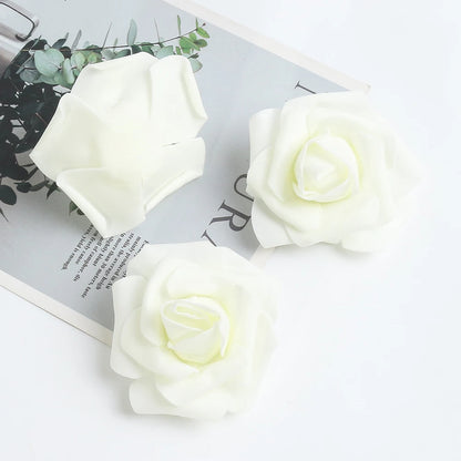 Artificial Rose Flower Heads 7CM | Wedding Party Home Decor | Garden DIY Crafts | 10/20/50 Pack | Anniversary Birthday Housewarming Event Decoration