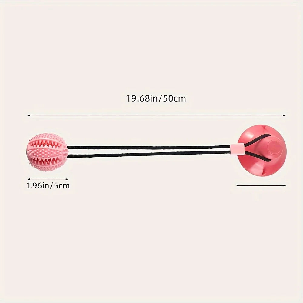 interactive dog chew toy with suction cup & sound | durable rubber puzzle ball for training, treat dispensing & tug-of-war | engaging play for indoor/outdoor fun, all sizes