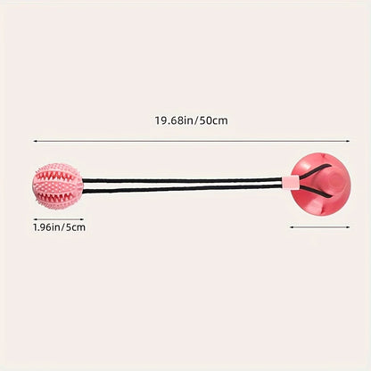 Interactive Dog Chew Toy with Suction Cup & Sound | Durable Rubber Puzzle Ball for Training, Treat Dispensing & Tug-of-War | Engaging Play for Indoor/Outdoor Fun, All Sizes