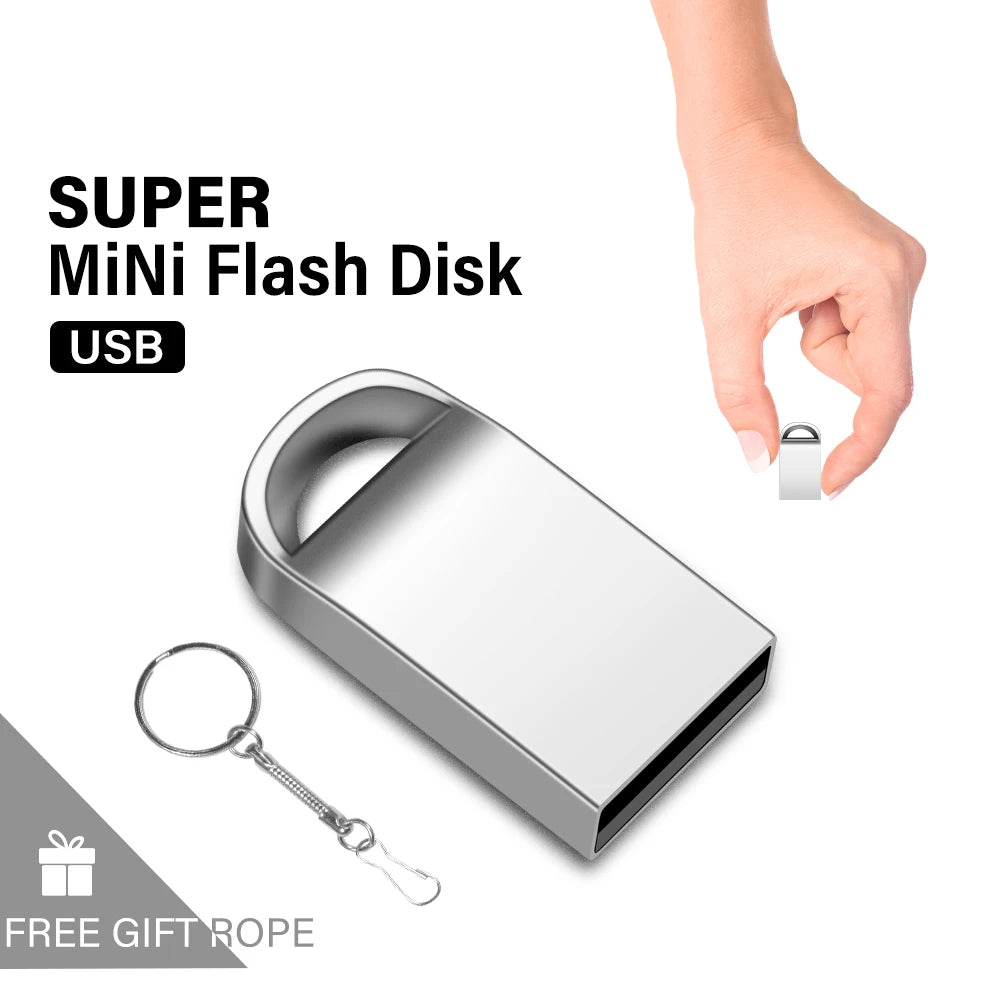 mini metal usb flash drive 64gb 32gb waterproof high-speed stick for business, photography, and wedding gifts - usb 2.0 u disk in black and silver