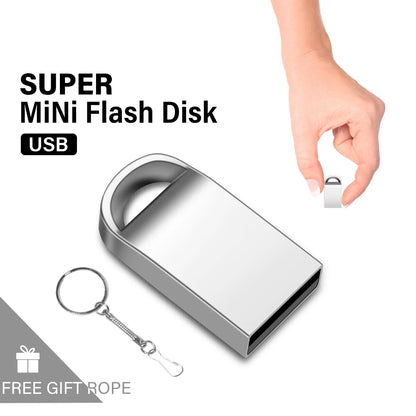 Mini Metal USB Flash Drive 64GB 32GB Waterproof High-Speed Stick for Business, Photography, and Wedding Gifts - USB 2.0 U Disk in Black and Silver