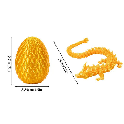 Crystal Dragon Action Figures 3D Printed Articulated Dragon With Egg Dinosaur Christmas Fidget Toy For Girls Kids Easter Basket