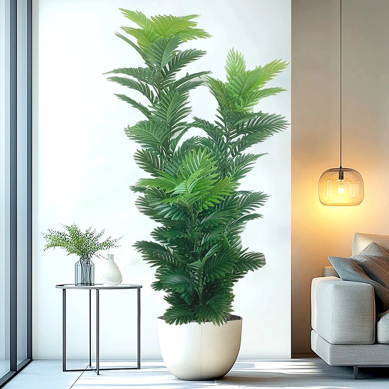 150cm tall artificial palm tree with real touch leaves, indoor outdoor decorative fake plant for home, office, garden, shop, party, exhibition, jungle theme decor