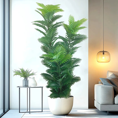 150cm Tall Artificial Palm Tree with Real Touch Leaves, Indoor Outdoor Decorative Fake Plant for Home, Office, Garden, Shop, Party, Exhibition, Jungle Theme Decor