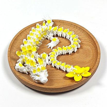 3D Printed Crystal Dragon Fidget Toy Cherry Blossom Decor Gift for Boys 2025