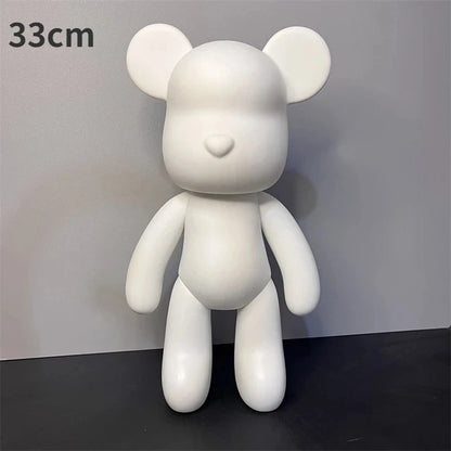 B0BR4ZKZCV DIY Fluid Bear Sculpture Handmade Bearbrick Doll Ornaments Violent Bear Graffiti Painting Parent-child Toy Gift Home Decoration
