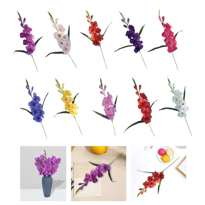 Artificial Gladiolus Silk Flower Branches for Wedding, Party, Office, Valentine's, Home Decor, Table Centerpieces, Anniversary, Outdoor, Vase Filler, Gift Idea