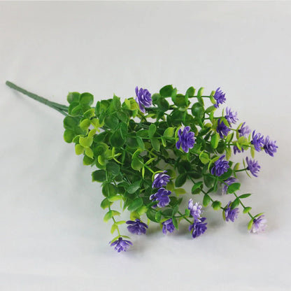Artificial Flowers UV Resistant for Outdoor Decor, Wedding, Garden, Kitchen, Office, Indoor Decoration, Plastic Greenery Shrubs, Realistic Fake Flower Arrangement