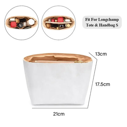 Dupont Felt Insert Bag Fits For Longchamp Handbag Liner Bag Felt Cloth Makeup Bag Support Travel Portable Insert Purse Organizer Tote Insert for Neat Storage and Shape