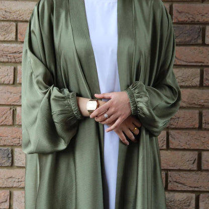 Prayer Clothes Women Satin Cardigan Robe Islamic Long-Sleeved Dress 2024 - Modest Fashion, Comfortable Fit, Ideal for Daily Wear and Special Occasions