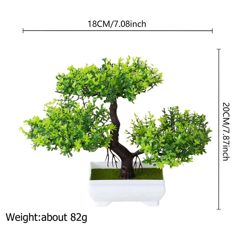 miniature artificial bonsai tree in pot, elegant faux plant decoration for home or office, desktop zen garden ornament, ideal for indoor use and exhibitions