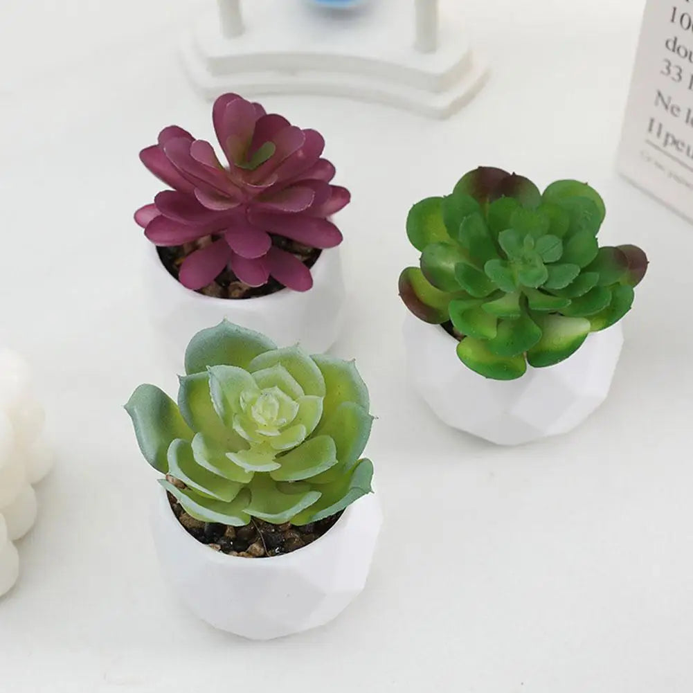 mini artificial succulent bonsai plants, plastic evergreen decor for home, office, outdoor, desktop ornaments, perfect for exhibitions and anniversaries