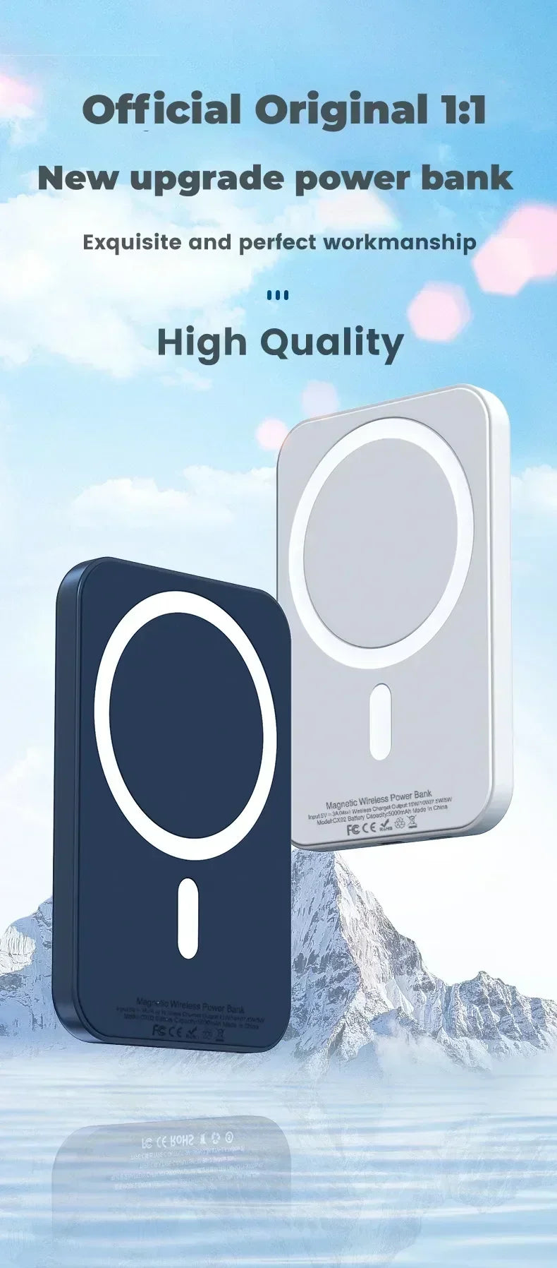 b0dnmm5l4v 50000mah portable wireless charger macsafe auxiliary backup external magnetic battery pack power bank for iphone 15 14 13