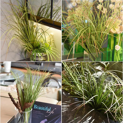 Artificial Grass Plants Set, Plastic Faux Greenery for Desktop and Outdoor Decoration, 5 Pcs, Ideal for Home, Garden, and Exhibition Use